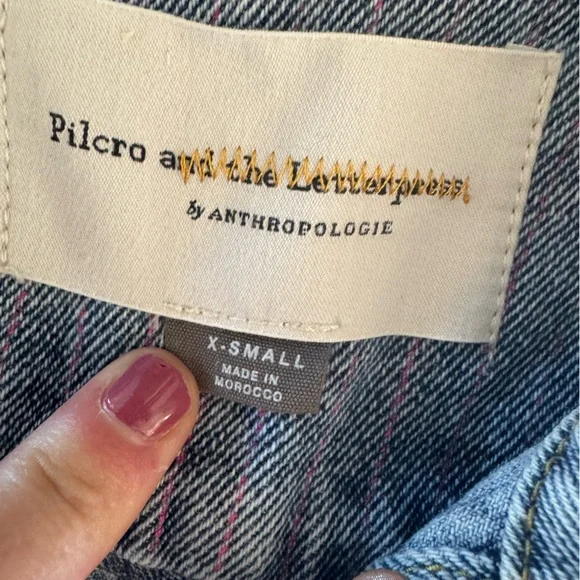 Anthropologie Pilcro Striped Denim Jacket - Picture 3 of 3